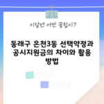 동래구 온천3동 선택약정과 공시지원금의 차이와 활용 방법