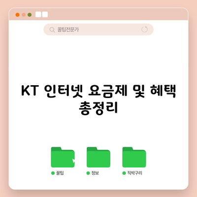 KT 인터넷 요금제 및 혜택 총정리