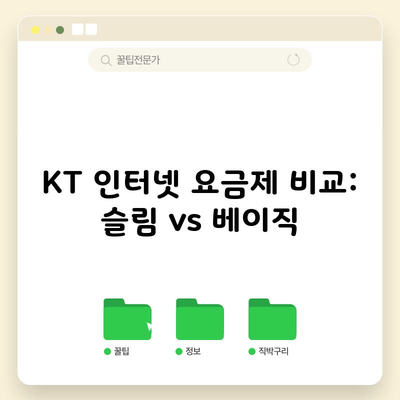 KT 인터넷 요금제 비교: 슬림 vs 베이직