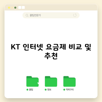 KT 인터넷 요금제 비교 및 추천