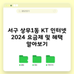 서구 상무1동 KT 인터넷 2024 요금제 및 혜택 알아보기