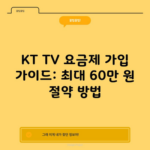 KT TV 요금제 가입 가이드: 최대 60만 원 절약 방법