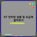 KT 인터넷 상품 및 요금제 알아보기