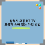 삼척시 교동 KT TV 요금제 손해 없는 가입 방법