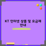 KT 인터넷 상품 및 요금제 안내