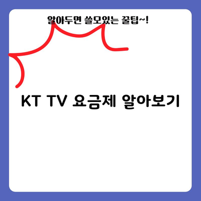 KT TV 요금제 알아보기