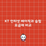 KT 인터넷 베이직과 슬림 요금제 비교