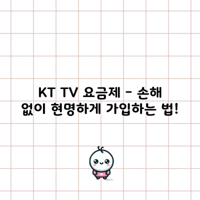 KT TV 요금제 – 손해 없이 현명하게 가입하는 법!