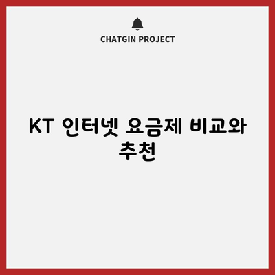 KT 인터넷 요금제 비교와 추천