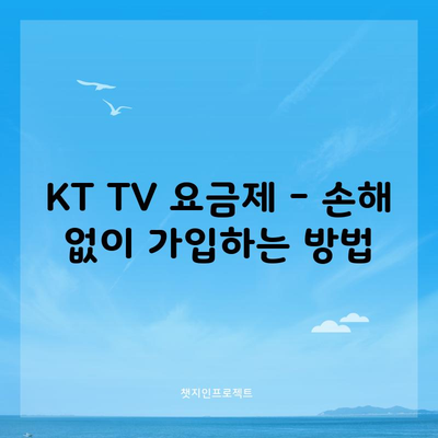 KT TV 요금제 – 손해 없이 가입하는 방법