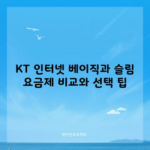 KT 인터넷 베이직과 슬림 요금제 비교와 선택 팁