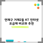 연제구 거제2동 KT 인터넷 요금제 비교와 추천