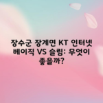 장수군 장계면 KT 인터넷 베이직 VS 슬림: 무엇이 좋을까?