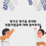 양구군 양구읍 휴대폰 전환지원금에 대해 알아보자!