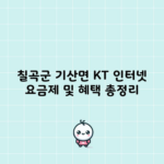 칠곡군 기산면 KT 인터넷 요금제 및 혜택 총정리