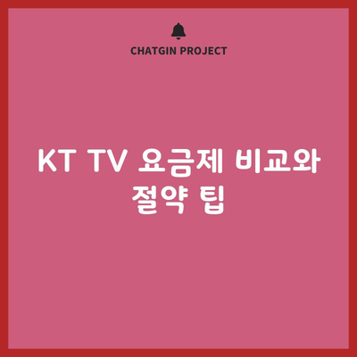 KT TV 요금제 비교와 절약 팁