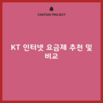 KT 인터넷 요금제 추천 및 비교