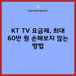 KT TV 요금제, 최대 60만 원 손해보지 않는 방법