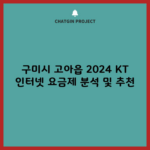 구미시 고아읍 2024 KT 인터넷 요금제 분석 및 추천