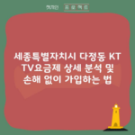 세종특별자치시 다정동 KT TV요금제 상세 분석 및 손해 없이 가입하는 법