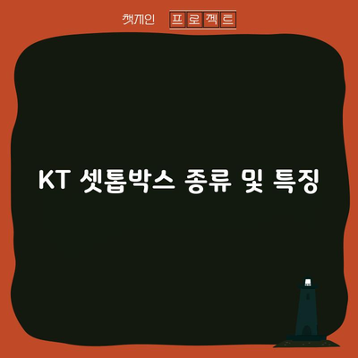 KT 셋톱박스 종류 및 특징