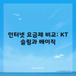 인터넷 요금제 비교: KT 슬림과 베이직