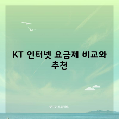 KT 인터넷 요금제 비교와 추천