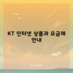 KT 인터넷 상품과 요금제 안내