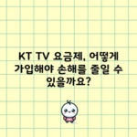 KT TV 요금제, 어떻게 가입해야 손해를 줄일 수 있을까요?