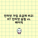 인터넷 가입 요금제 비교: KT 인터넷 슬림 vs. 베이직