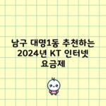 남구 대명1동 추천하는 2024년 KT 인터넷 요금제