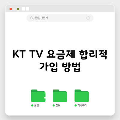 KT TV 요금제 합리적 가입 방법