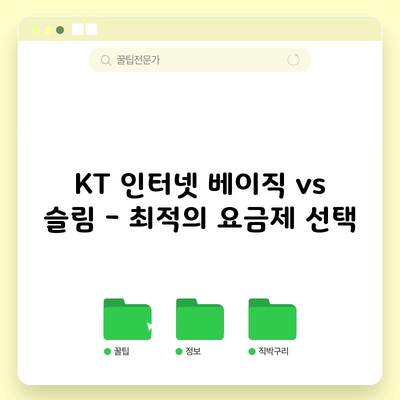 KT 인터넷 베이직 vs 슬림 – 최적의 요금제 선택