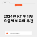 2024년 KT 인터넷 요금제 비교와 추천