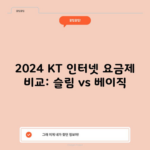 2024 KT 인터넷 요금제 비교: 슬림 vs 베이직