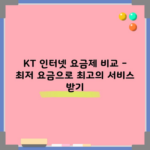 KT 인터넷 요금제 비교 – 최저 요금으로 최고의 서비스 받기