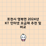 포천시 영북면 2024년 KT 인터넷 요금제 추천 및 비교