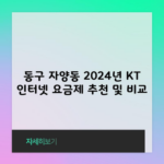 동구 자양동 2024년 KT 인터넷 요금제 추천 및 비교