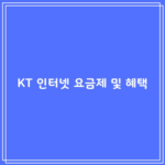 KT 인터넷 요금제 및 혜택