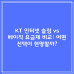 KT 인터넷 슬림 vs 베이직 요금제 비교: 어떤 선택이 현명할까?