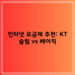 인터넷 요금제 추천: KT 슬림 vs 베이직