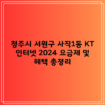 청주시 서원구 사직1동 KT 인터넷 2024 요금제 및 혜택 총정리