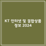 KT 인터넷 및 결합상품 정보 2024