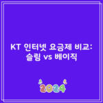 KT 인터넷 요금제 비교: 슬림 vs 베이직