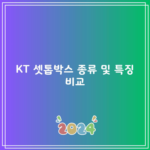 KT 셋톱박스 종류 및 특징 비교