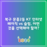 북구 문흥2동 KT 인터넷 베이직 vs 슬림, 어떤 것을 선택해야 할까?