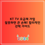 KT TV 요금제 가입 잘못하면 큰 손해! 합리적인 선택 가이드