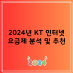 2024년 KT 인터넷 요금제 분석 및 추천