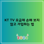 KT TV 요금제 손해 보지 않고 가입하는 법