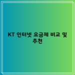 KT 인터넷 요금제 비교 및 추천